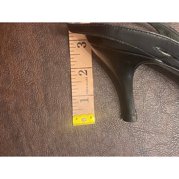 Salvatore Ferragamo Black Strappy Pointed-Toe Slingback Heels Made in Italy Sz 6 - Picture 9 of 11